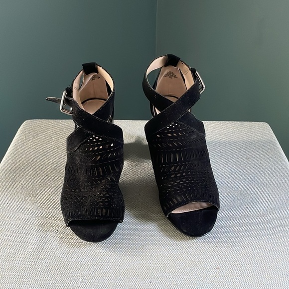 Adidas Black Heeled Sandals with Block Heel - Picture 2 of 10